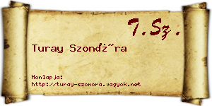 Turay Szonóra névjegykártya